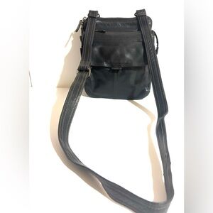 Fossil vintage unisex distressed Black Crossbody Bag